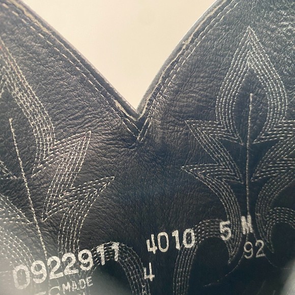 VTG Dan Post Black Teju Lizard Leather Embroidered Western Cowboy Boots Womens 5 - Picture 14 of 14